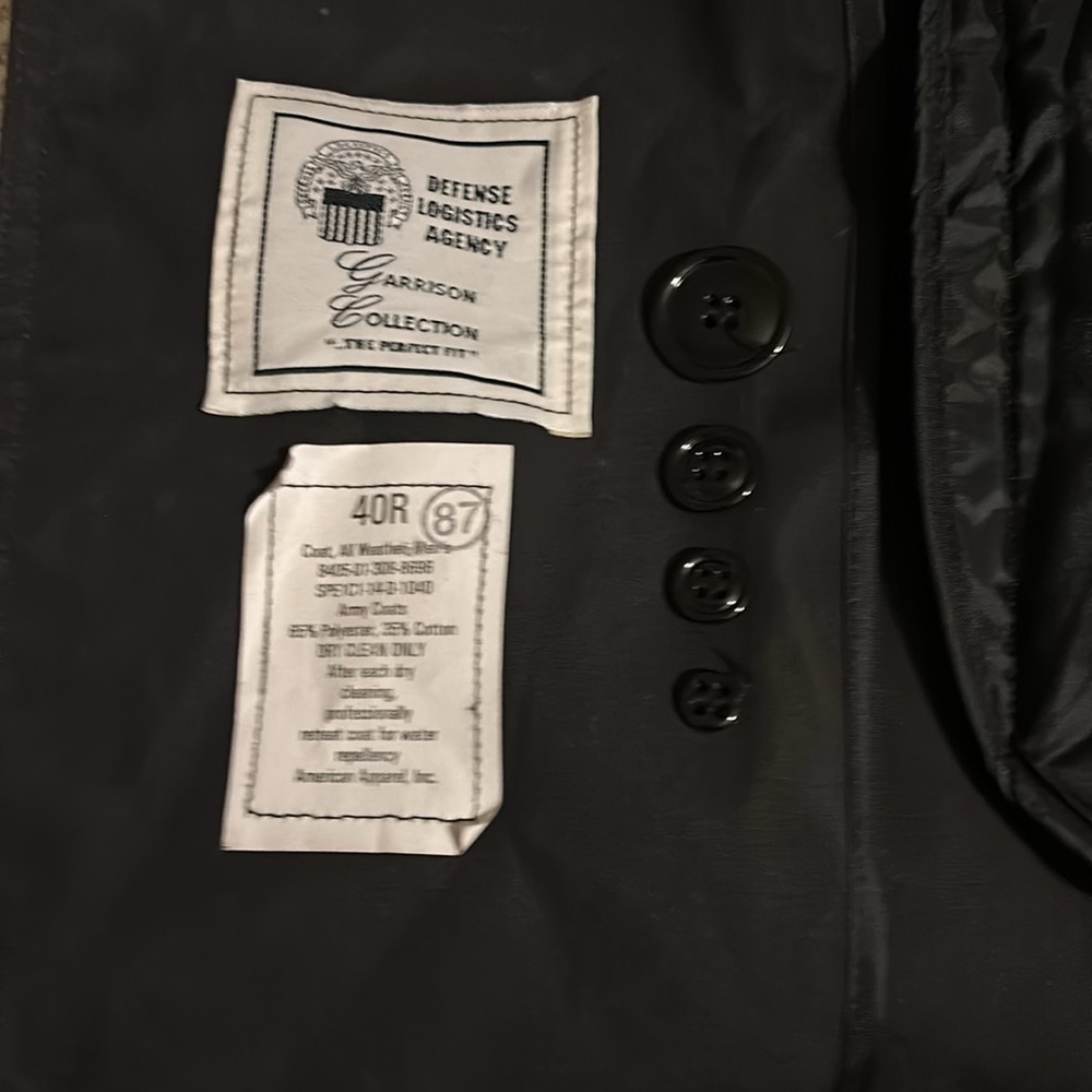 Men's Black Military Field Coat - Picture 7 of 8